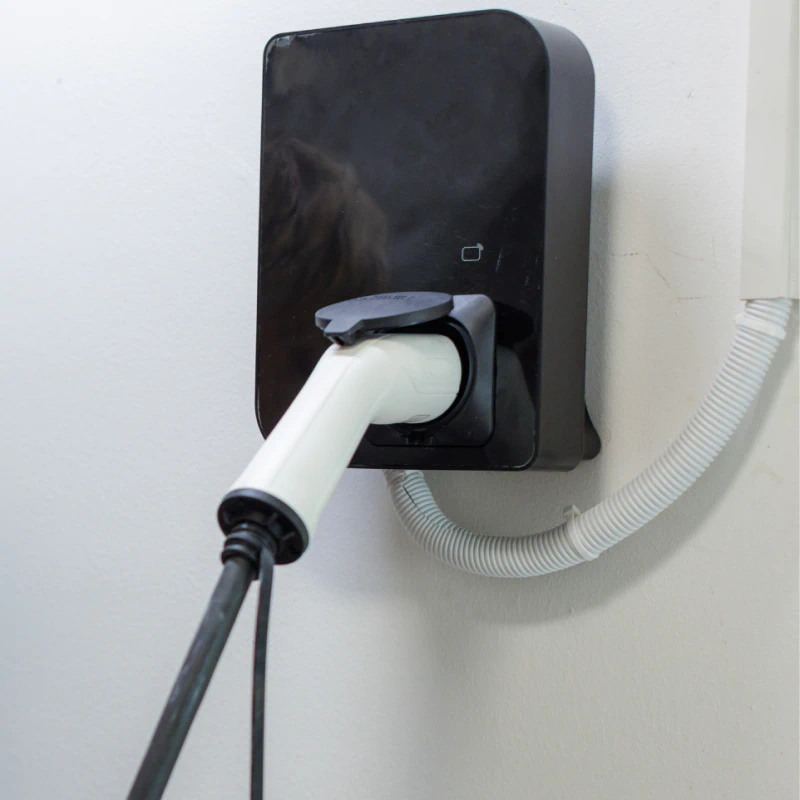 a newly installed electric vehicle charger